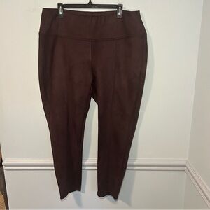 NWT J. Jill Wearever Collection Plum Purple Radicchio Suede Trousers Size 2X